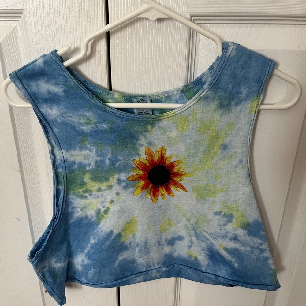Sunflower Tie-Dye Crop Top